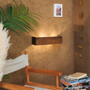 Handmade Oak Wooden Wall Sconce Lamp - Easy-to-Hang, Unique Home Decor Lighting