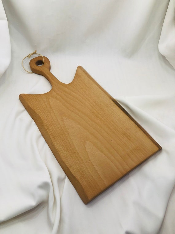 Fully Handmade Large Wooden Cutting Board With an Ergonomic Handle