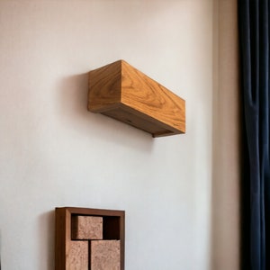 Horizontal Wood Wall Sconce, Easy to Hang Rustic Wall Lamp, Wall Light Fixture, Wall Light Art, Wood Lamp