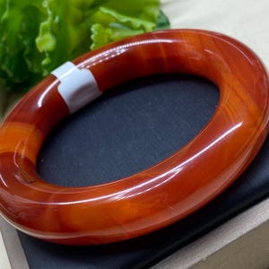 Red Agate gemstone bangle, Agate  bangle, round chunky body shape (inner diameter:58.5MM/2.3”)7781