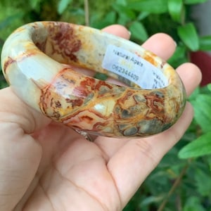 Agate gemstone bracelet bangle, Agate bangle, Gemstone Bangle (inner diameter: 56.6MM/2.23”)#062344409