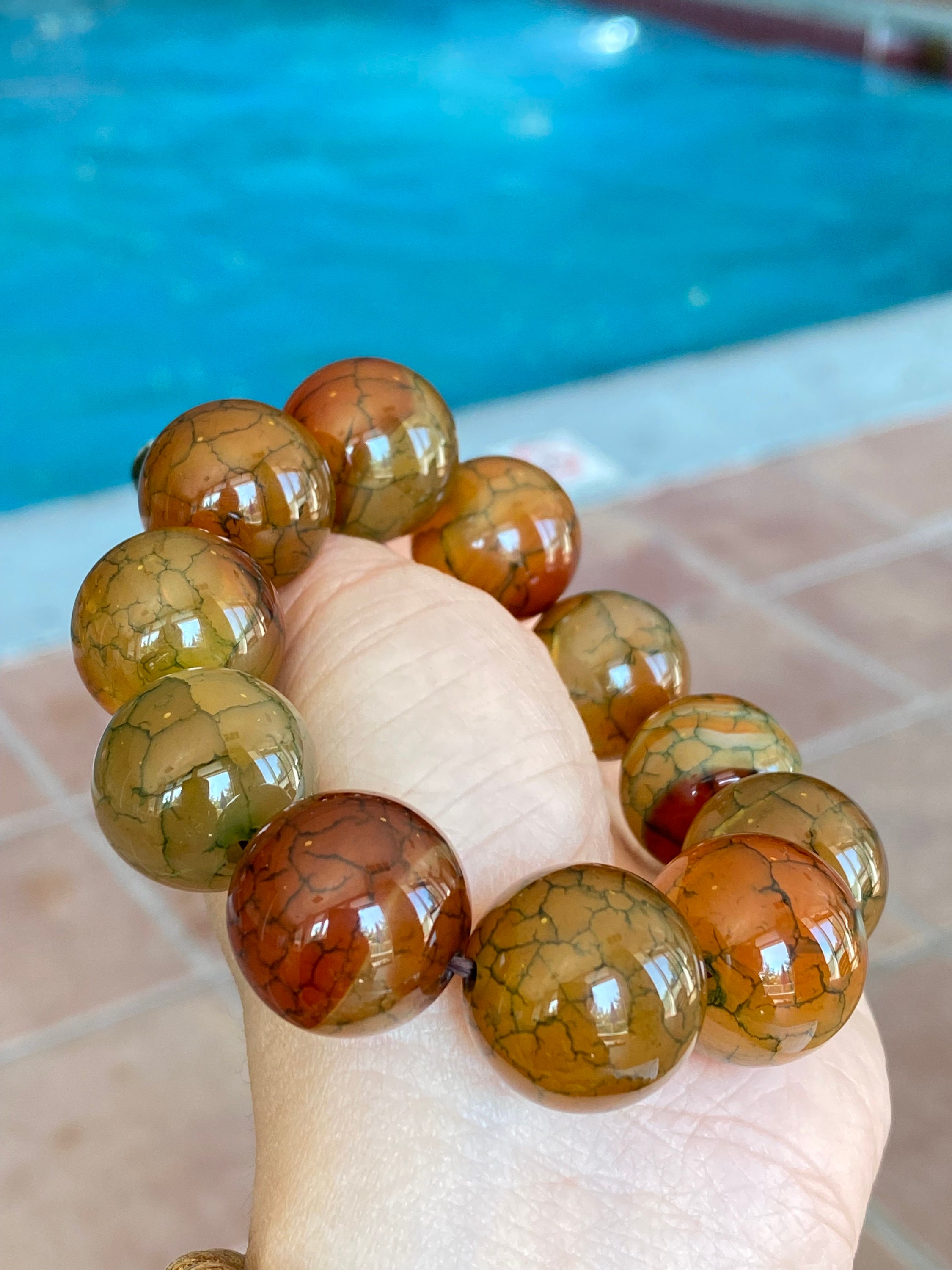 スペシャル特典 Dragon Scale Agate Natural Gemstone Bracelet 19.3-20MM アクセサリー