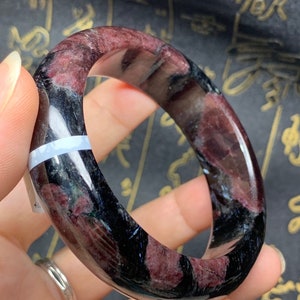 Garnet gemstone bracelet bangle, Garnet Quartz bangle (inner diameter: 54MM/2.12”)#042343357