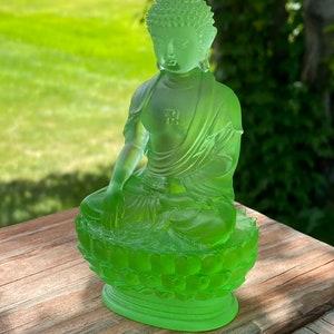 Glass Made  Buddha Amitabha statue, Buddha statue, Meditation statue (368gram)