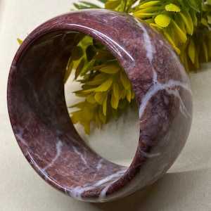 Fossil Wood Bangle Bracelet: Rare Large Width Cuff (58MM/2.28”)