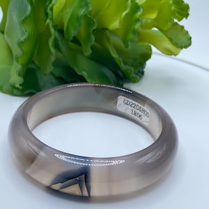 Chalcedony gemstone  bangle bracelet, high quality Chalcedony bangle, Agate bangle bracelet (Inner Diameter 55.7MM/2.19”)#7452