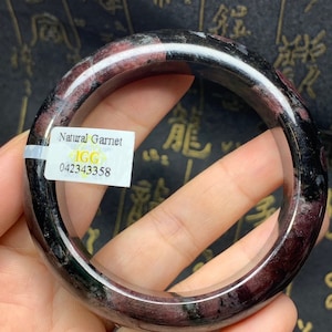 Garnet gemstone bracelet bangle, Garnet Quartz gemstone bangle (inner diameter: 54.6MM/2.16”)#042343358