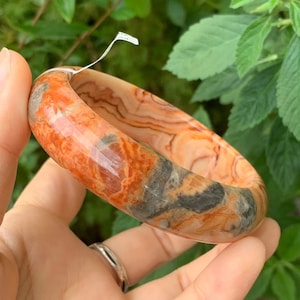 Agate gemstone bracelet bangle, Agate bangle, Gemstone Bangle (inner diameter: 60.5MM/2.38”)#082347224