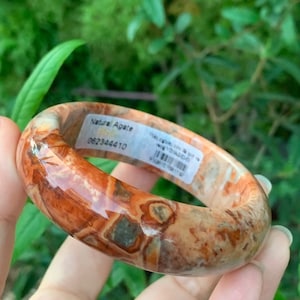 Agate gemstone bracelet bangle, Agate bangle, Gemstone Bangle (inner diameter: 56.8MM/2.23”)#062344410