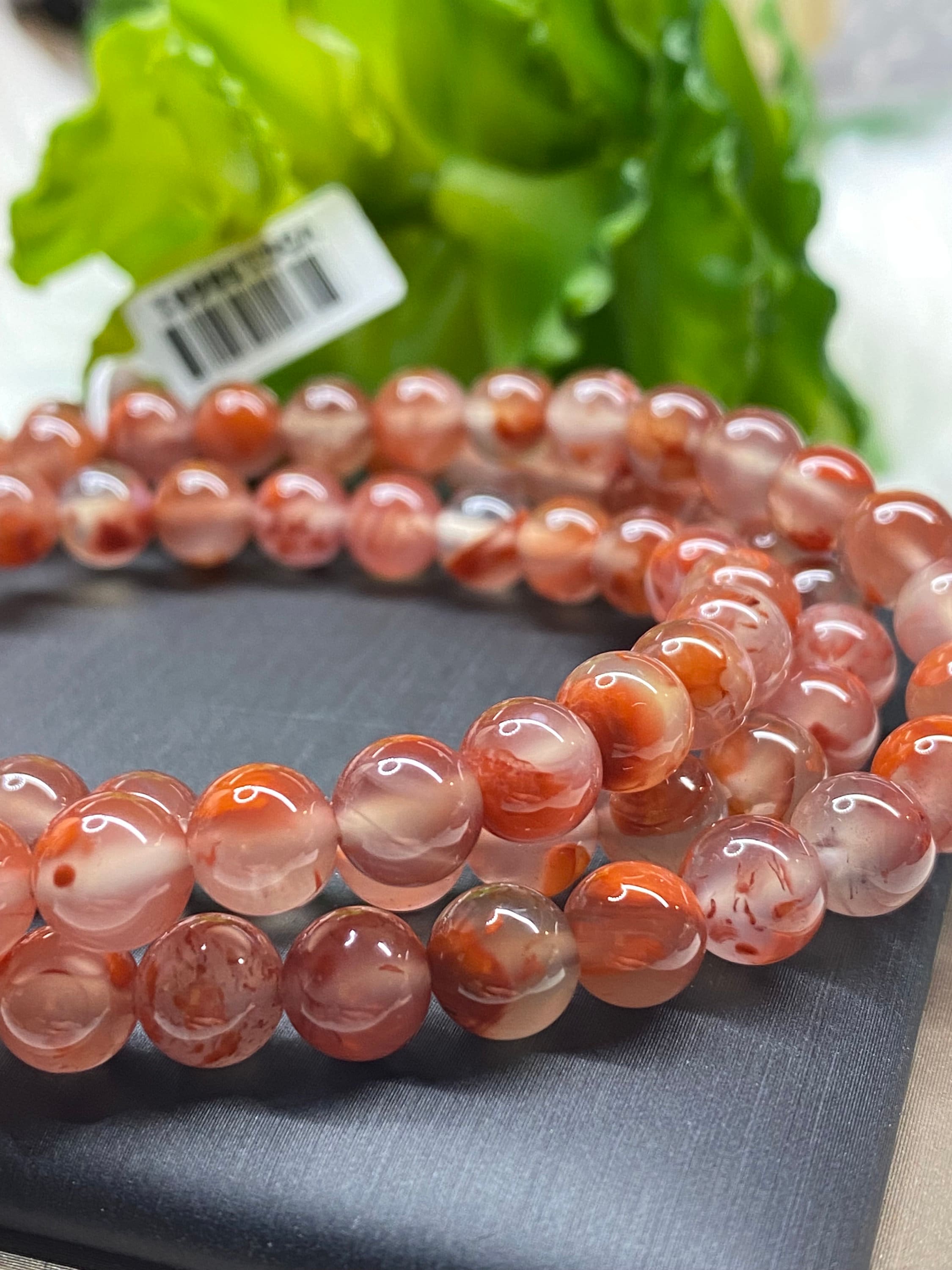 Agate Translucent Gemstone Bracelet |necklace 7.3MM Bead