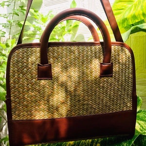 Natural straw/Lepironia straw handmade handbag, eco friendly bag