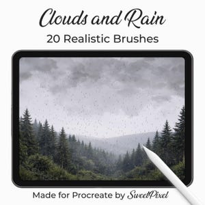 Procreate Wolken-Regen-Pinsel, realistischer Himmel-Wetter-Effekte (Digitaler Download)