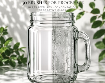 Glass Texture Brushes for Procreate | 50 Realistic Glass Brushes | Frosted, Condensation, Decorative & Window Glass
