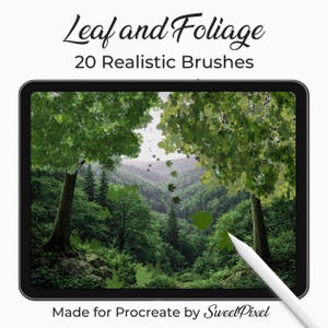 Procreate Leaf Brushes, Botanical Foliage Set for iPad (Digital Drawing)