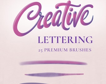 Lettering Brushes for Procreate – Modern Calligraphy, Script, Brush Pen, ColorShift, Digital Download
