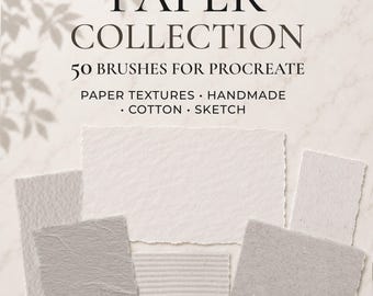 Paper Texture Brushes for Procreate, 40 Paper Textures, 10 Resizable Brushes, Realistic Paper Grain, Canvas & Sketch Brushes