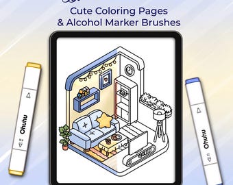 Cozy Home Corners Procreate Malvorlagen und Pinsel (Digitaler Download)