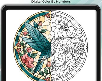 Digital Color by Number Coloring Page for Procreate + PDF Download