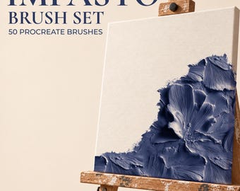 Pennelli Impasto per Procreate – 50 pennelli con texture realistiche per pittura a olio densa, arte su tela e pittura digitale