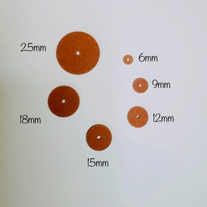 Miniature fibre discs 6-25mm, pack of 20