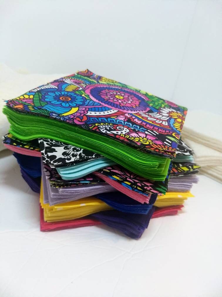 Pre-cut Rag Quilt Kit - Easy Quilt Kit, Bright Floral Rag Quilt Kit ...