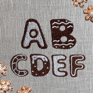 4 Sizes "Christmas Cookies Alphabet" Machine Embroidery Design