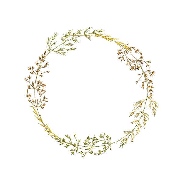 7 Sizes "Autumn Wreath" Machine Embroidery Design