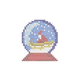 Cross Stitch &quot;Christmas Snow Globe&quot; Machine Embroidery Design