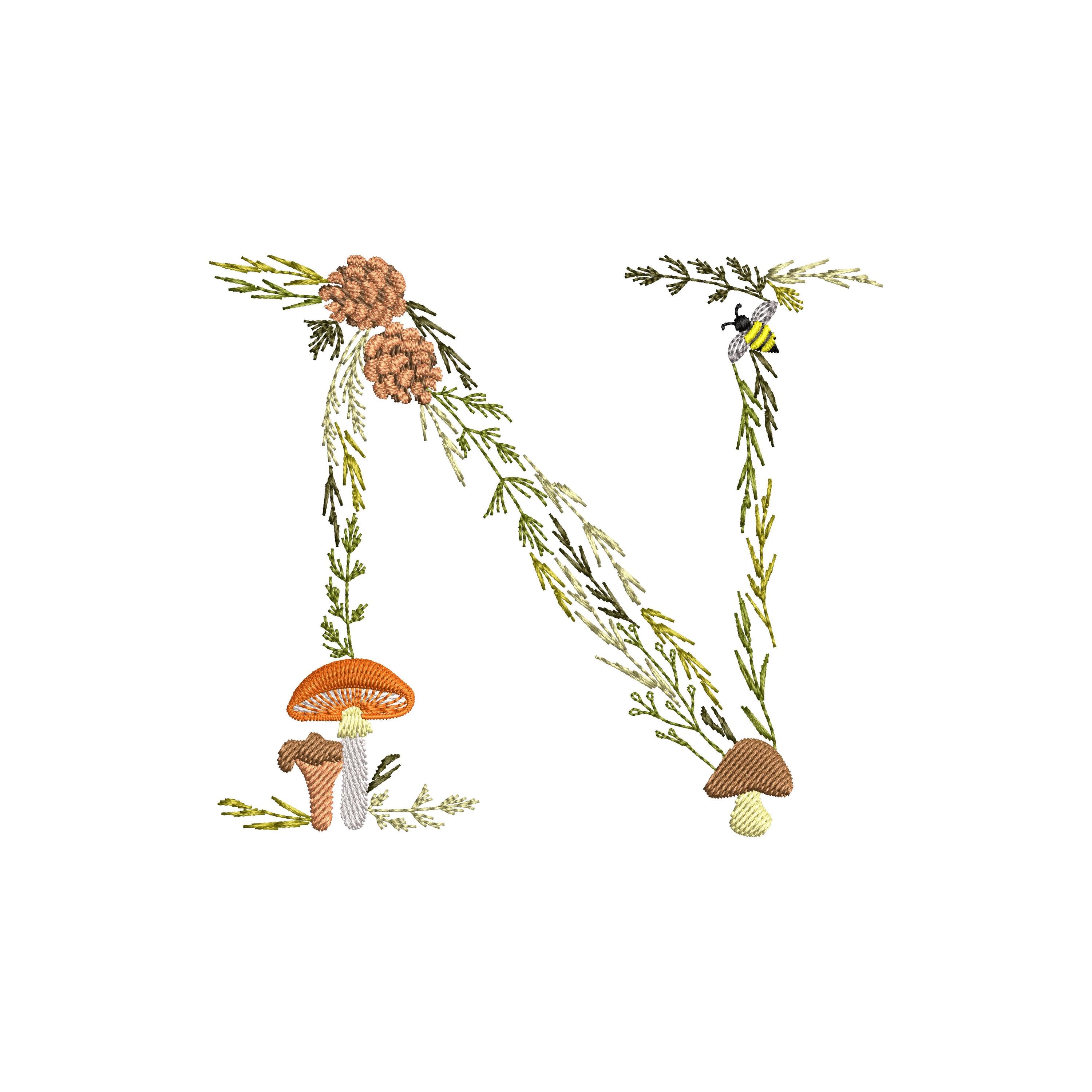 Machine Monogram Letter N Letter N Machine Embroidery Design - Etsy