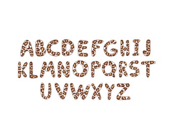 4 Sizes "Leopard Alphabet" Machine Embroidery Design