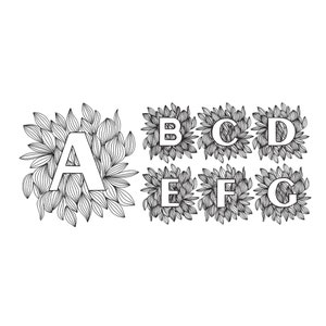 3 Sizes &quot;Floral Alphabet&quot; Machine Embroidery Design