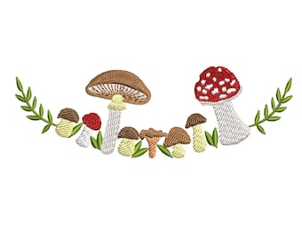 3 Sizes "Mushrooms" Machine Embroidery Design
