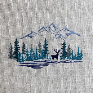 5 Sizes Forest Silhouette Machine Embroidery Design