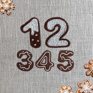 4 Sizes "Christmas Cookie Numbers" Machine Embroidery Design