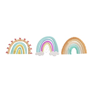 5 Sizes &quot;Boho Rainbows&quot; Machine Embroidery Design