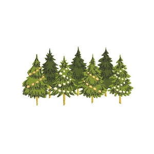 6 Sizes &quot;Christmas Forest&quot; Machine Embroidery Design