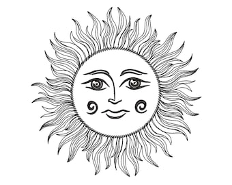 4 Sizes "Sun" Machine Embroidery Design
