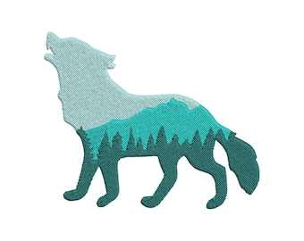 4 Sizes "Wolf" Machine Embroidery Design