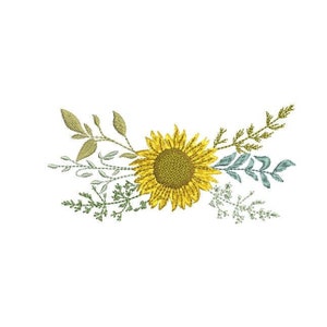3 Sizes &quot;Sunflower Ornament&quot; Machine Embroidery Design