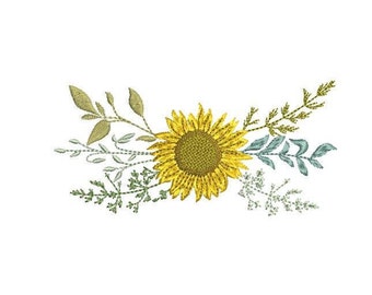 3 Sizes "Sunflower Ornament" Machine Embroidery Design