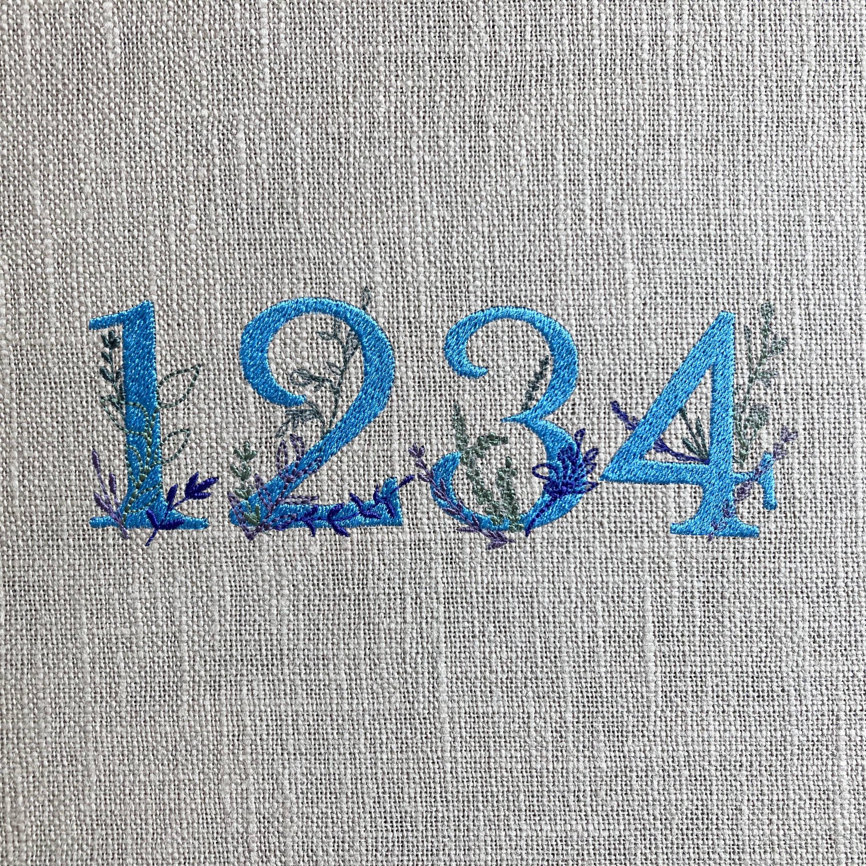 Botanical Numbers Machine Embroidery Design – 0–9 Floral Digits ...
