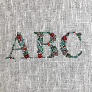 Christmas Alphabet Machine Embroidery Design
