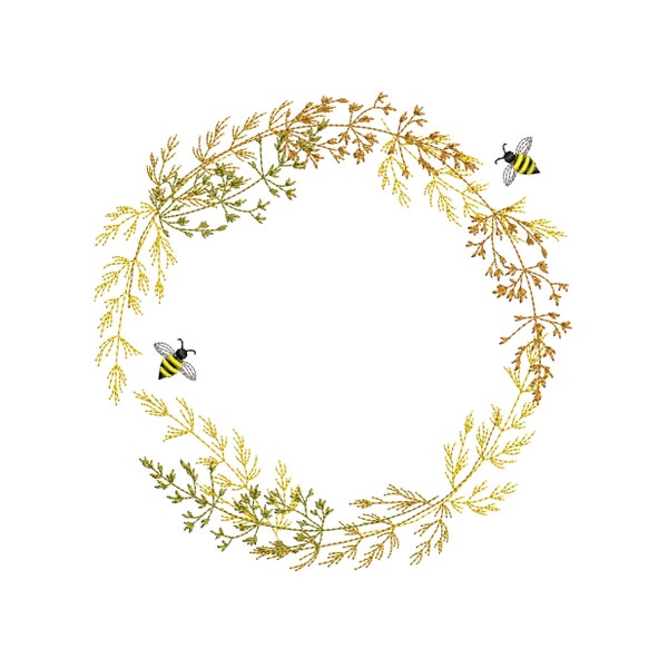 4 maten "Spring Wreath" machine borduurwerk ontwerpen