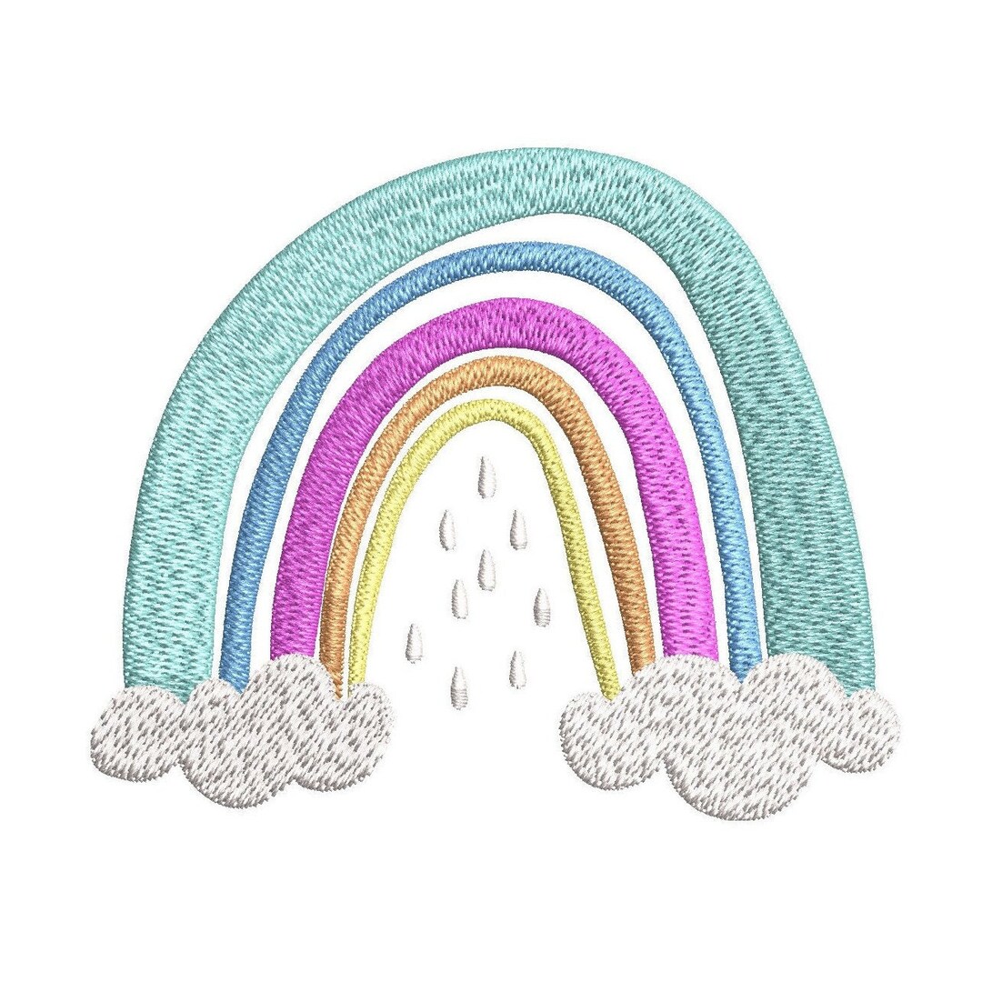 5 Sizes "rainbow" Machine Embroidery Design - Etsy