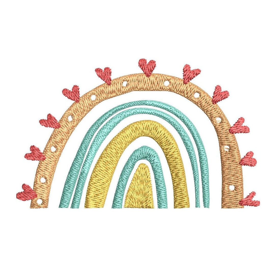 5 Sizes "rainbow" Machine Embroidery Design - Etsy