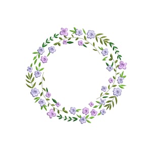 5 Sizes &quot;Floral Wreath&quot; Machine Embroidery Design