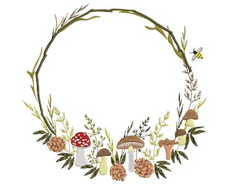 4 Sizes "Forest Wreath" Machine Embroidery Design