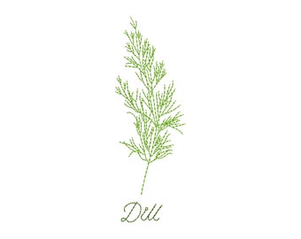 3 Sizes "Dill" Machine Embroidery Design