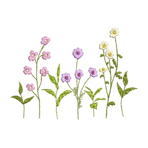 9 Sizes &quot;Garden Flowers&quot; Machine Embroidery Design