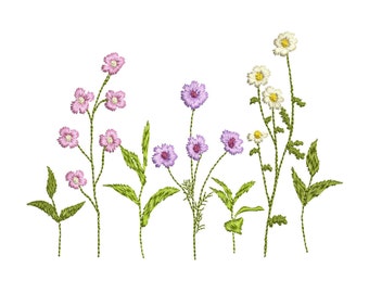 9 Sizes "Garden Flowers" Machine Embroidery Design